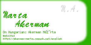 marta akerman business card